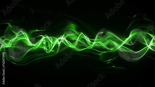 Green wave cosmic energy background.