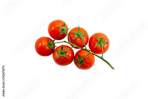 Ripe group of red tomatoes on a branch top view © Сергей Христенко