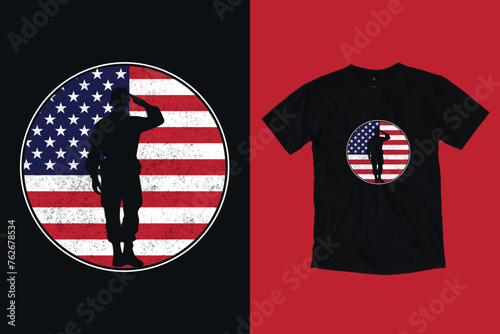 USA Veteran Military , American T-Shirt Design