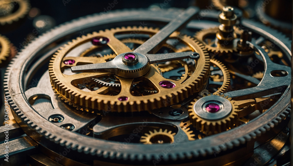 Gold gears and cogs.