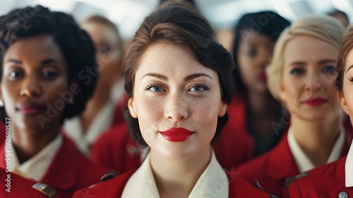 Diverse Group Portrait of Beautiful Flight Attendants