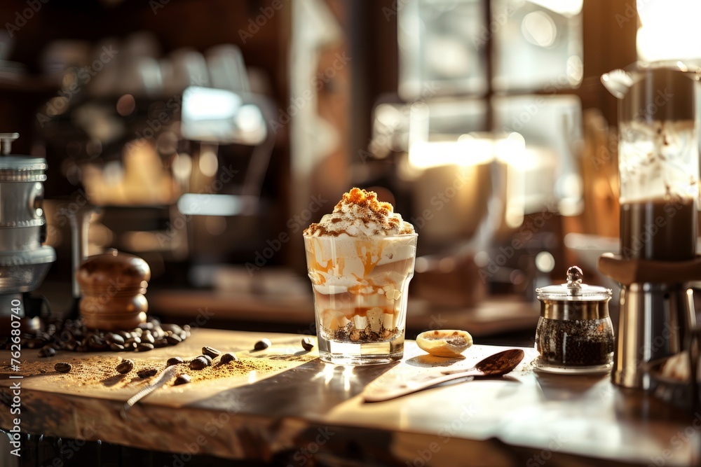 Elegant Affogato Serving: Coffee Meets Cream in Artful Display