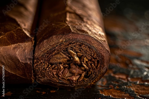 Macro Detail of a Cigar's End Texture and Quality © Ilia Nesolenyi