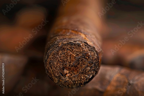 Close-Up View of Premium Cigar Texture and Craftsmanship