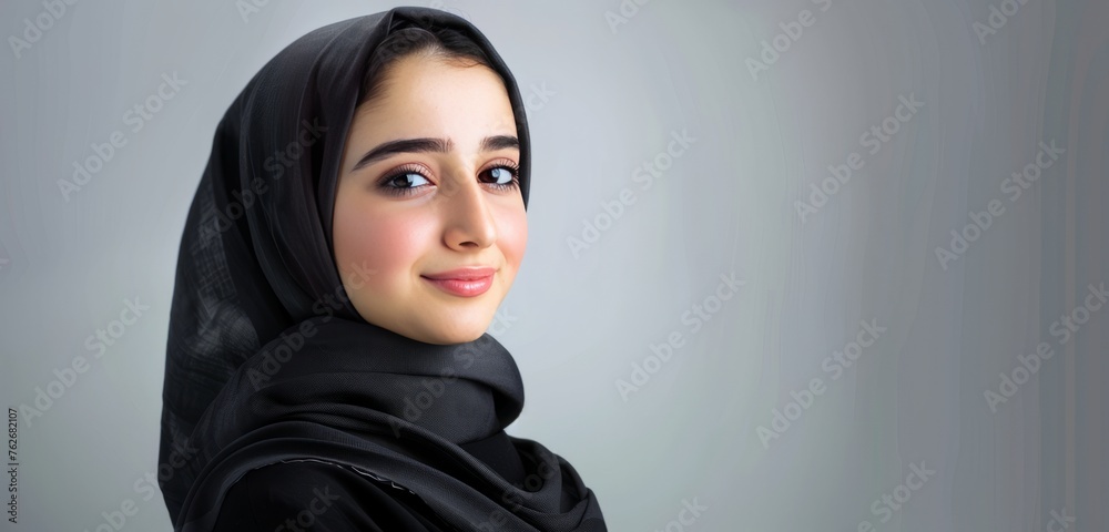 Elegant Hijab: Contemporary Portrait of a Young Muslim Girl Elegant Hijab: Contemporary Portrait of a Young Muslim Girl