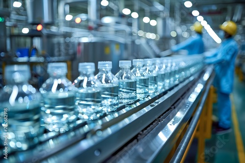 Quality Control Inspection of Glass Bottle Production Line in Medical Manufacturing Facility. Concept Glass Bottle Inspection  Quality Control  Medical Manufacturing  Production Line