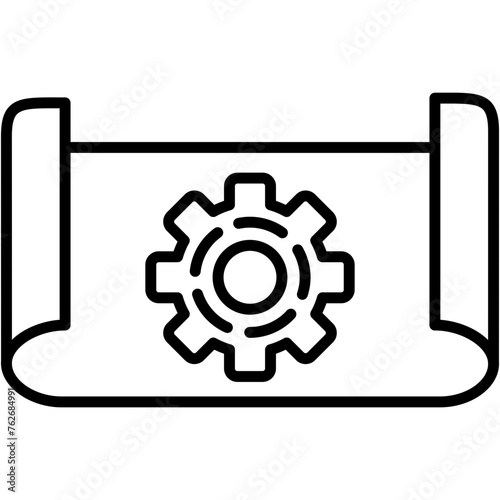 Architecture, blueprint, plan, drawing, scheme, settings Icon