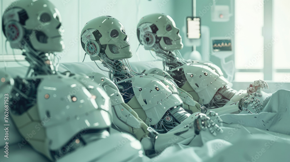 Fototapeta premium Cutting-Edge Healthcare Robotics Illustration, news, illustration, image, article, newspaper