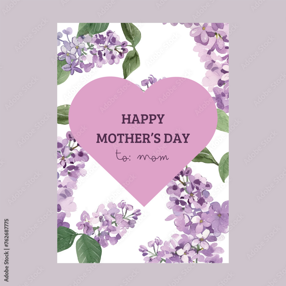 Mother's Day Purple Holiday Card