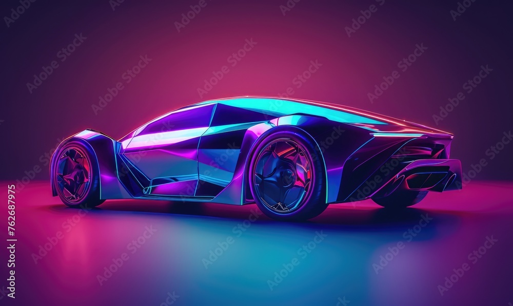 A modern futuristic car, gradient background A modern futuristic car, gradient background