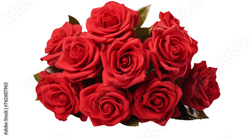 bouquet of red roses isolated on transparent background