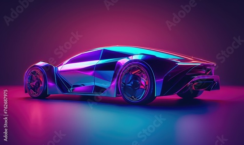 A modern futuristic car  gradient background
