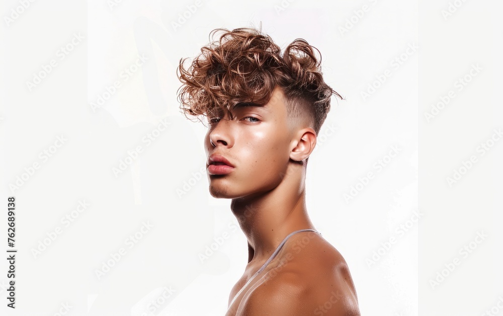 Modern Masculinity: Stylish Portrait of a Man with Trendy Haircut Modern Masculinity: Stylish Portrait of a Man with Trendy Haircut