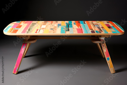 Fruniture made from recycled skateboards, skateboard furniture photo