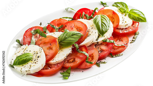 Delicious Caprese Salad Isolated on Transparent Background