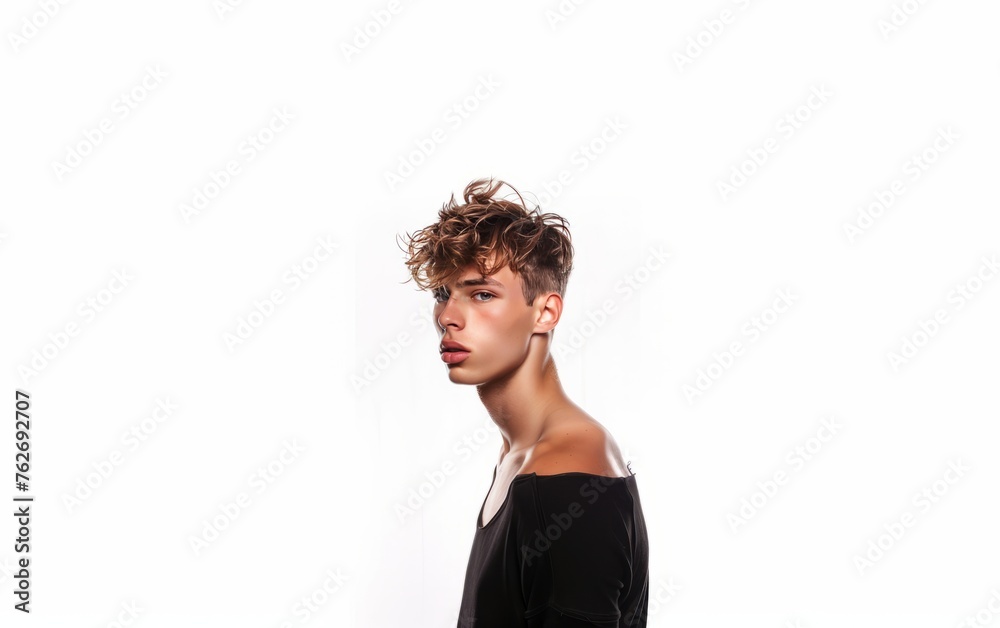 Modern Masculinity: Stylish Portrait of a Man with Trendy Haircut Modern Masculinity: Stylish Portrait of a Man with Trendy Haircut