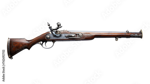 A rifle adorned with two additional guns, creating a formidable and unconventional weapon