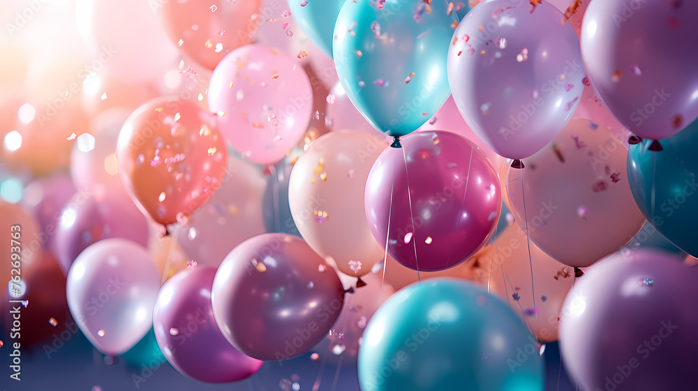 Creative fun concept with colorful balloons Creative fun concept with colorful balloons