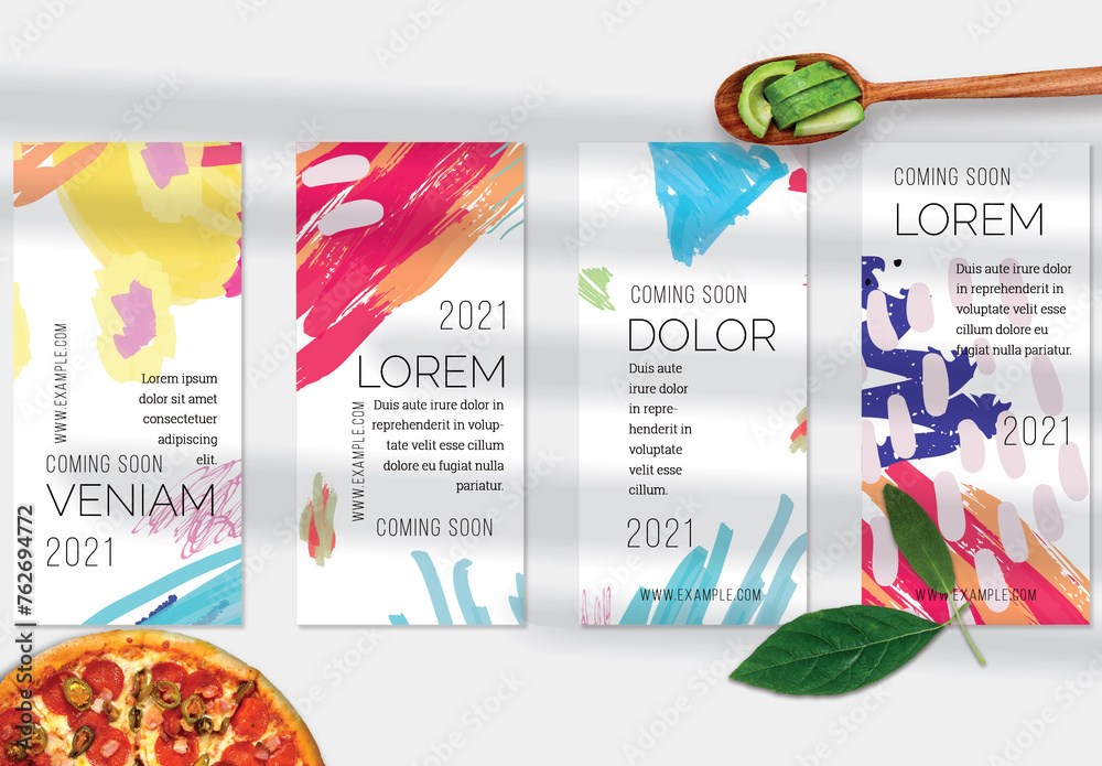 Flyer Layout with Abstract Marker Scribble on White Stock Template ...