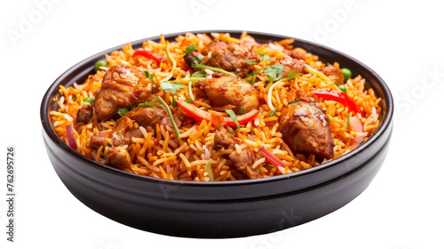 Delicious Chicken Biryani Isolated on Transparent Background