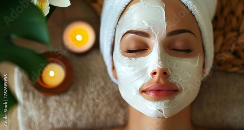 Radiant Smile: Young Lady with Facial Mask