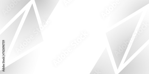 White and gray triangle shape background with white space for text and message. vector illustration 