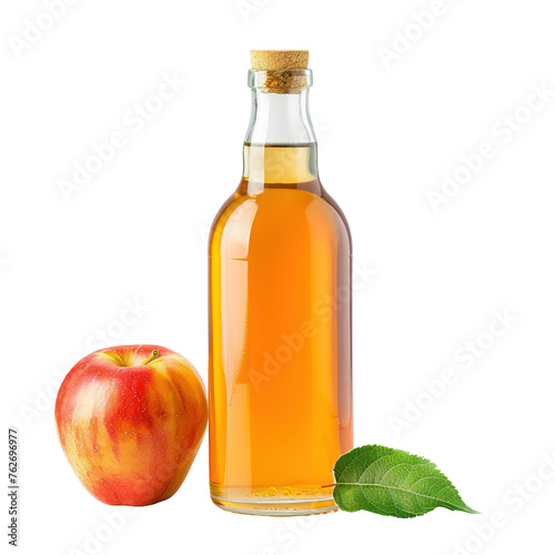 Apple juice cider vinegar on transparent background, png	