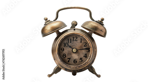 An old fashioned alarm clock with two bells, ready to chime the passage of time
