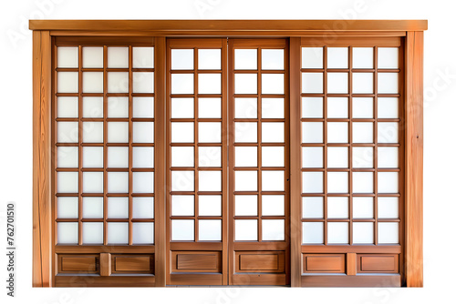 Traditional Japanese door. room divider or window or  consisting isolated on white transparent background  png