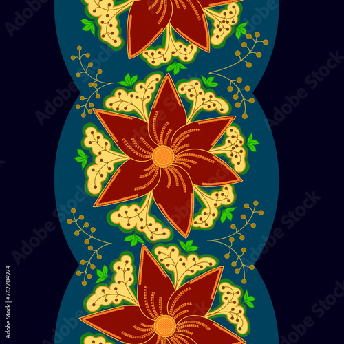 Hand draw seamless pattern floral elements. Arabic, oriental, indian motiv. Hand draw vector illustration