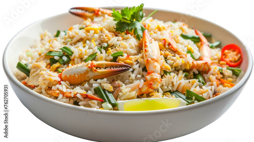 Crab Fried Rice Isolated On Transparent Background