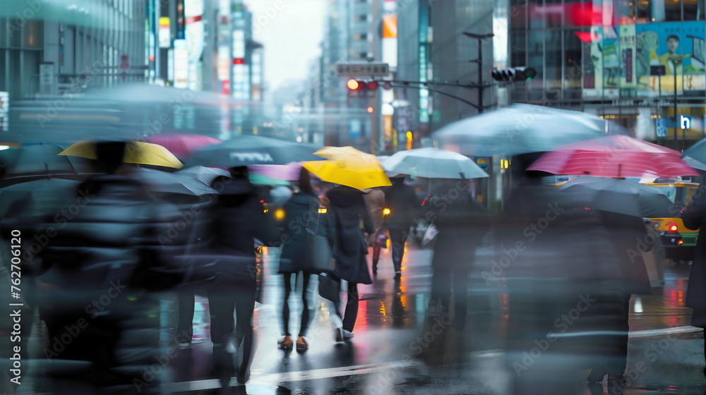 Fototapeta premium Street Sprint: Capturing the Pulse of the City