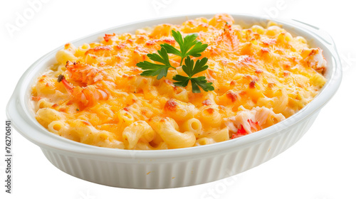 Crab Macaroni and Cheese Isolated On Transparent Background