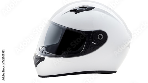 A white helmet stands out against a white background  radiating an aura of protection and strength