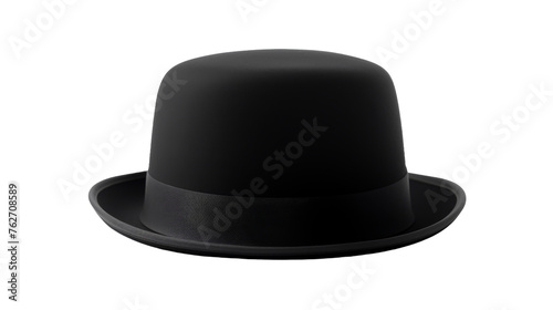 A black hat adorned with a sleek ribbon around the brim exudes sophistication and style