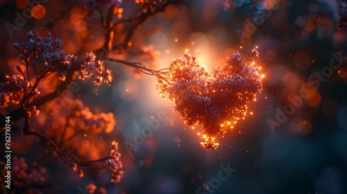  A tree, branches, heart shape, clearer background