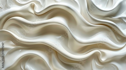  A photo displays a close-up of a white surface with wavy designs at the top and bottom The image has a smooth appearance overall