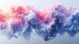  A vivid abstract depiction of smoke in shades of red, white, and blue rising from a sheet of paper's rear