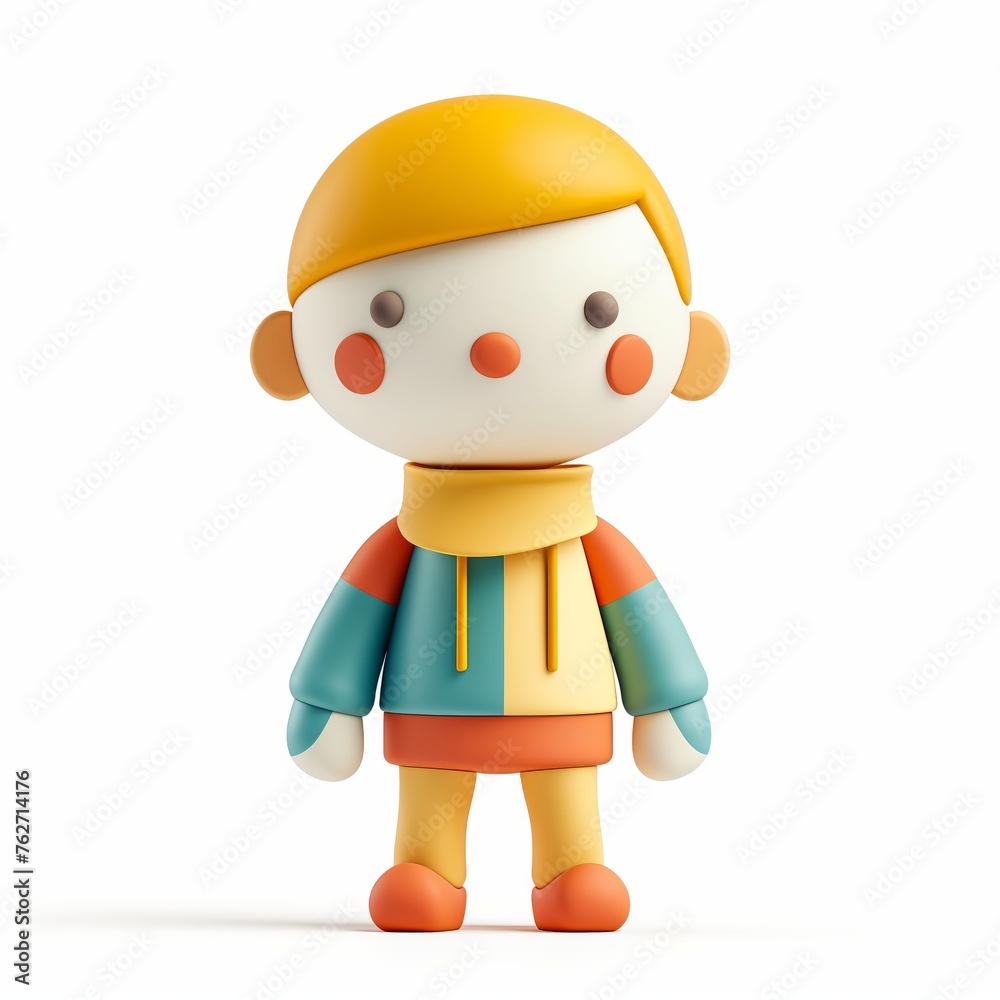 3D illustration of a cute, stylized character with a playful design 3D illustration of a cute, stylized character with a playful design