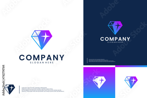 brilliant logo , gemstone , logo design vector.