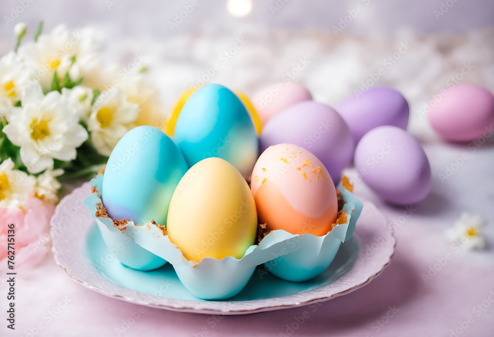 Easter pastel colored eggs Easter pastel colored eggs