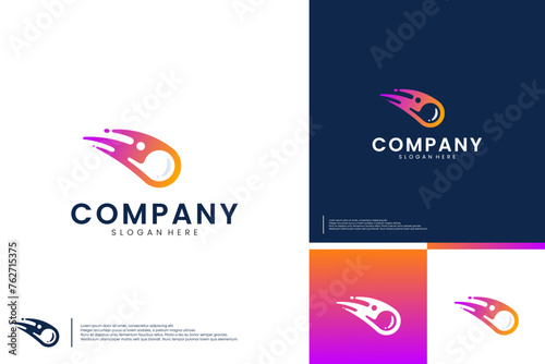 impact asteroid logo , business company , logo design illustration.