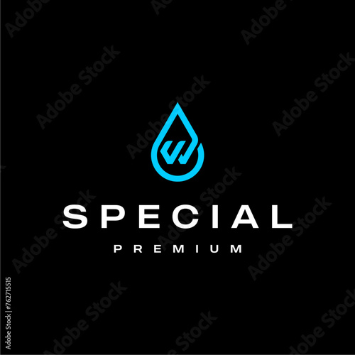 letter w water drops nature environment logo design