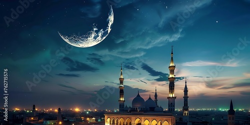 Beautiful view of eid moon sighting 