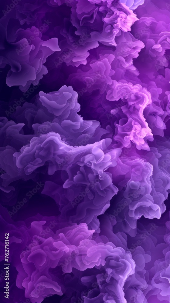 Purple background with dense billows of smoke filling the scene