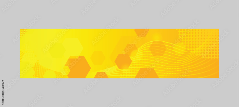 Obraz premium Futuristic gradient yellow digital horizontal banner isolated