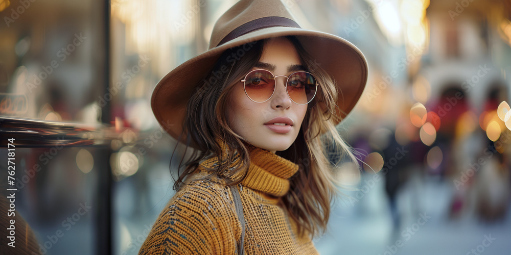 Portrait of a beautiful woman wear clothing 90's style Portrait of a beautiful woman wear clothing 90's style
