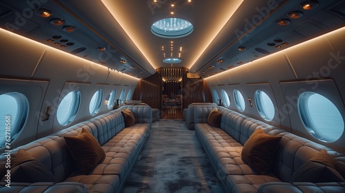 A photo of a luxury lifestyle scene focused on a luxury private jet. private travel
