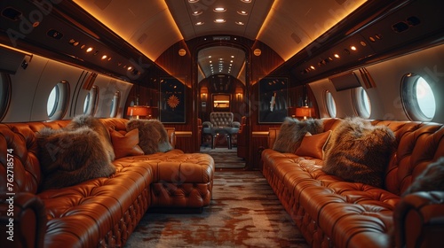 A photo of a luxury lifestyle scene focused on a luxury private jet. private travel 