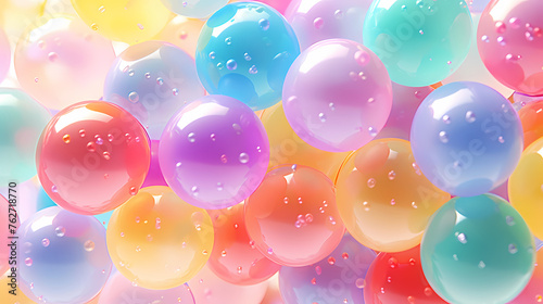 April fools day colorful balloons blur background